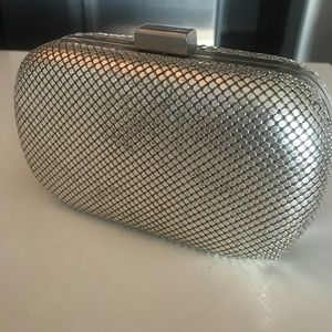 Whiting & Davis Chrome Lattice Silver Clutch